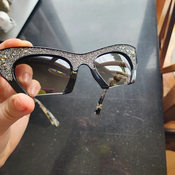 GUC Miu Miu Rasoir Crystal Embelished Sunglasses - Picture 7 of 9